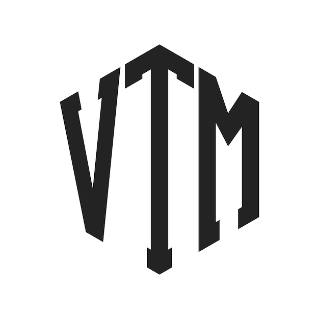 Diseño del logotipo de VTM Letra inicial VTM Monograma Logotipo con forma de hexágono