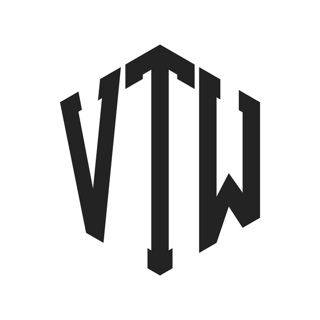 Diseño del logotipo de VTW Letra inicial VTW Monograma Logotipo con forma de hexágono