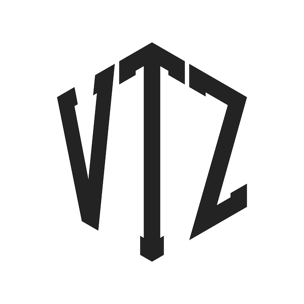 Diseño del logotipo de VTZ Letra inicial VTZ Monograma Logotipo con forma de hexágono