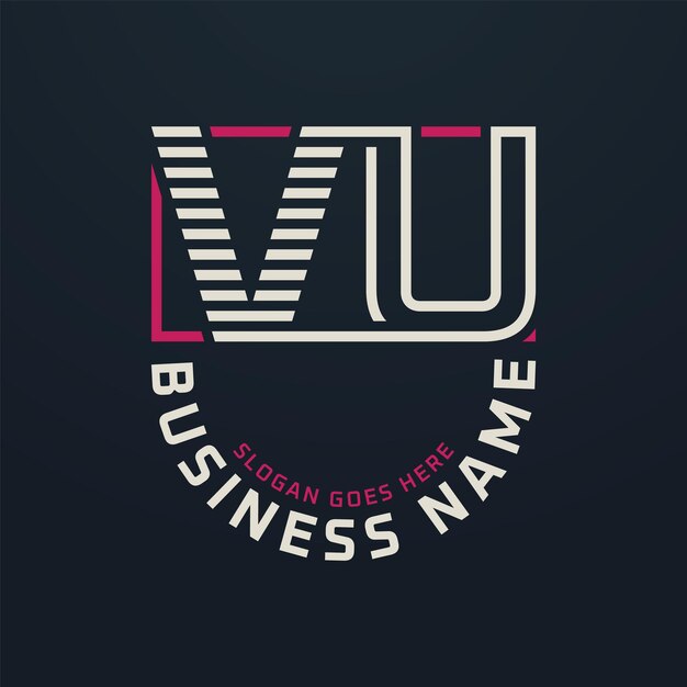 Diseño del logotipo de VU Premium VU Diseño de logotipo de negocios modernos