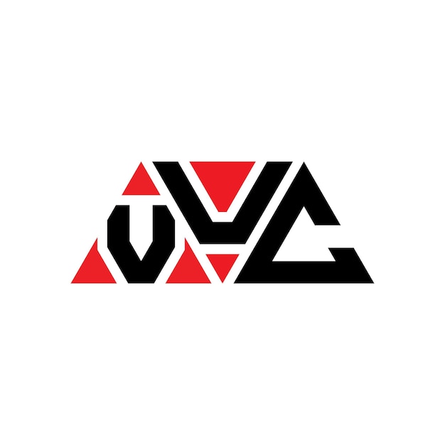 Vector el diseño del logotipo de vuc triángulo con forma de triángulo vuc diseño de logotipo triángulo monograma vuc logotipo vectorial triángulo de plantilla con color rojo vuc logo triangular sencillo elegante y lujoso logotipo vuc