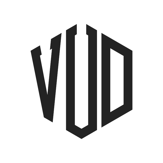Diseño del logotipo VUD Letra inicial VUD Monograma Logotipo con forma de hexágono
