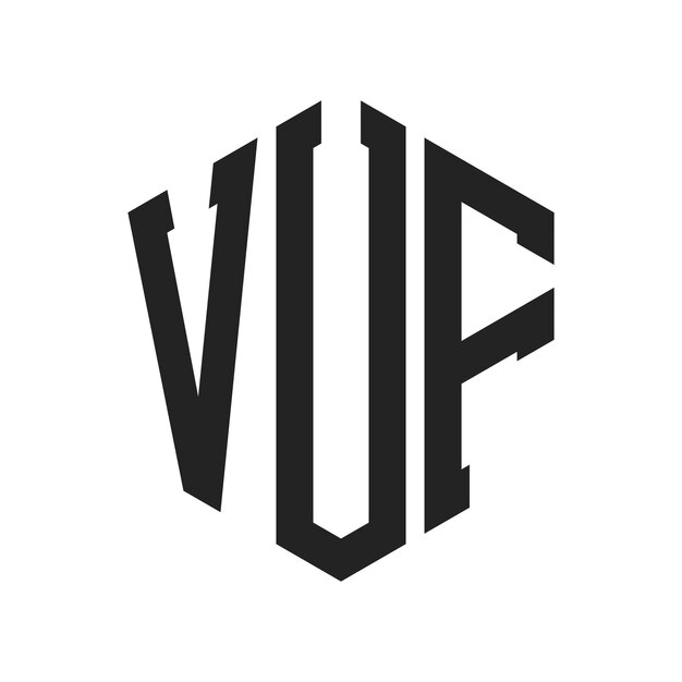 Diseño del logotipo de la VUF Letra inicial Logotipo del monograma de la V UF con forma de hexágono