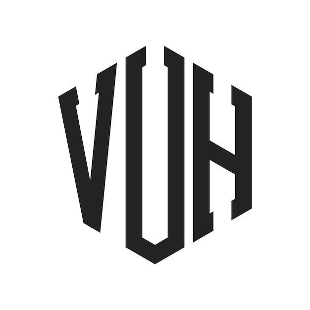 Diseño del logotipo de VUH Letra inicial VUH Monograma Logotipo con forma de hexágono