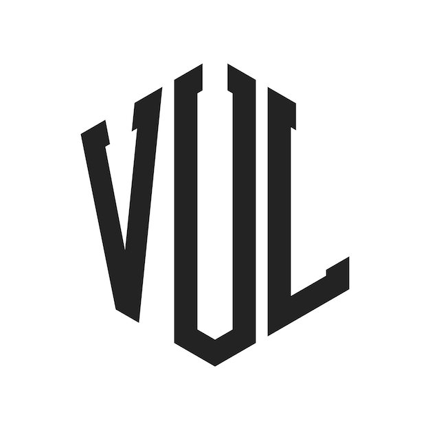 Diseño del logotipo de VUL Letra inicial VUL Monograma Logotipo con forma de hexágono