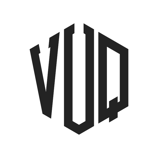 Diseño del logotipo de VUQ Letra inicial Logotipo del monograma VUQ con forma de hexágono