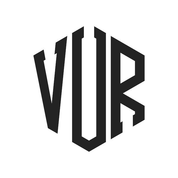 Diseño del logotipo VUR Letra inicial VUR Monograma Logotipo con forma de hexágono
