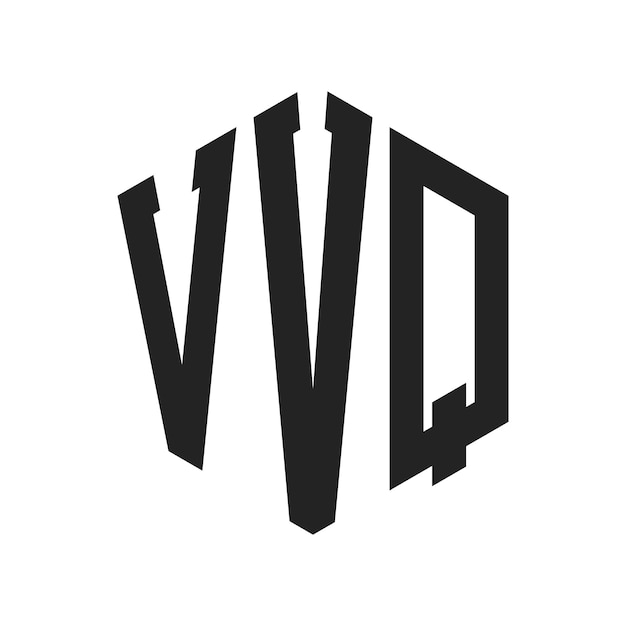 Diseño del logotipo VVQ Letra inicial VVQ Monograma Logotipo con forma de hexágono