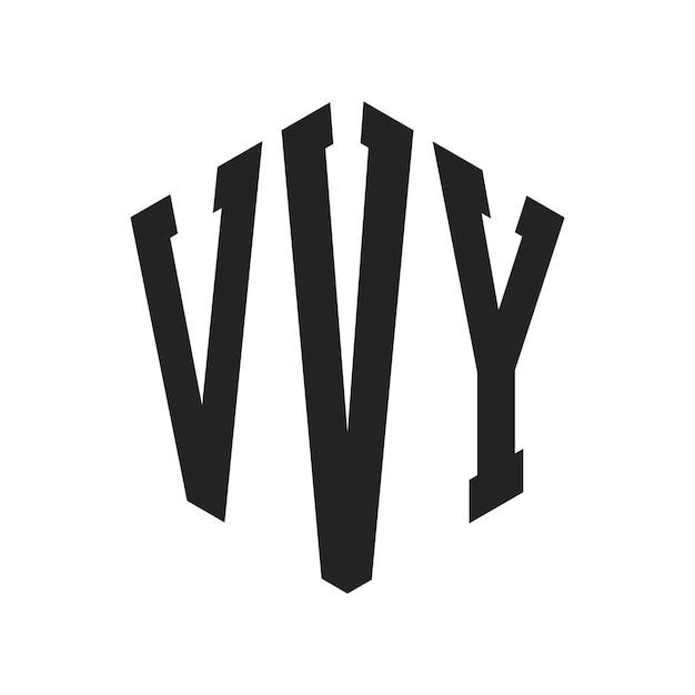 Diseño del logotipo VVY Letra inicial VVY Monograma Logotipo con forma de hexágono