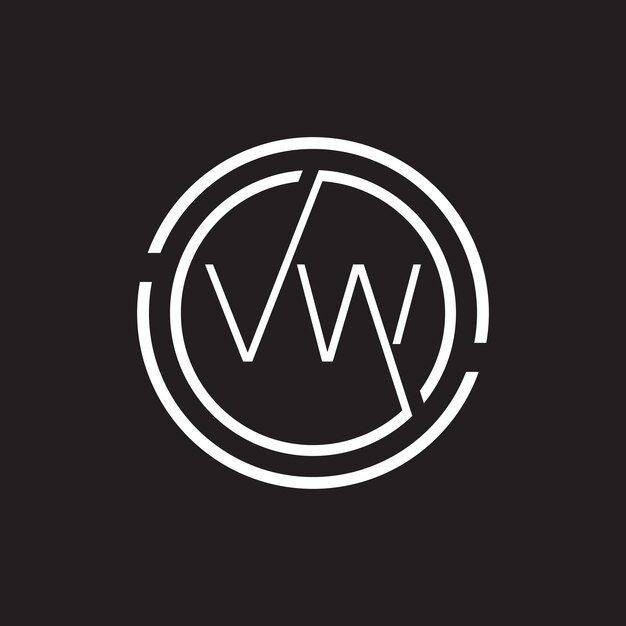 Diseño del logotipo de VW con letras de lujo Letra real de lujo plantilla vectorial de diseño del logotipio de VW