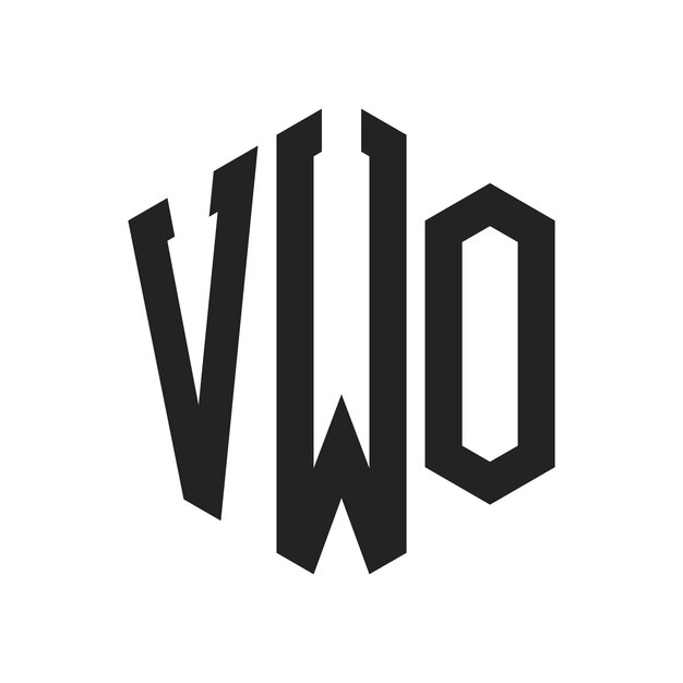 Diseño del logotipo de VWO Letra inicial VWO Monograma Logotipo con forma de hexágono
