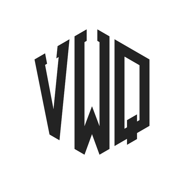 Diseño del logotipo de VWQ Letra inicial Logotipo del monograma de VWQ con forma de hexágono