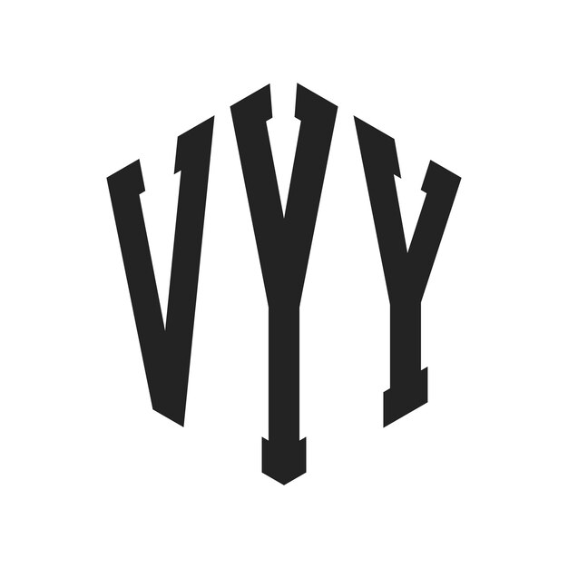 Diseño del logotipo VY Letra inicial VY Monograma Logotipo con forma de hexágono