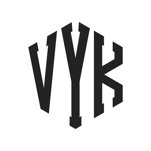 Diseño del logotipo de VYK Letra inicial VYK Monograma Logotipo con forma de hexágono