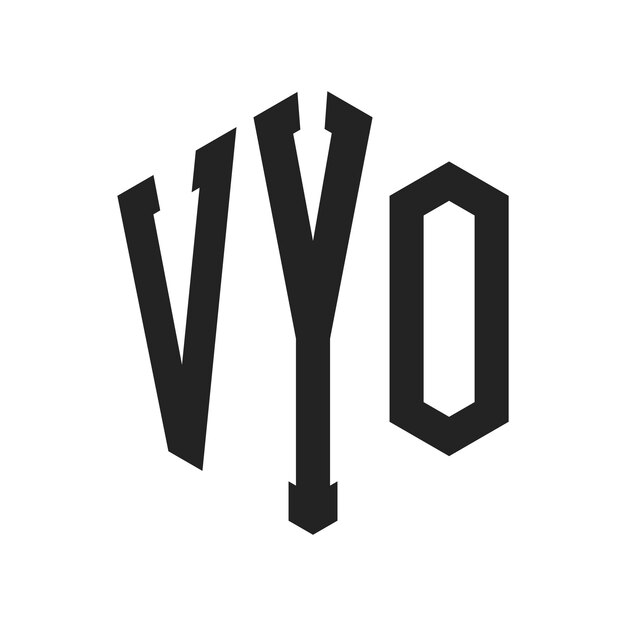 Diseño del logotipo de VYO Letra inicial Logotipo del monograma de VYO con forma de hexágono