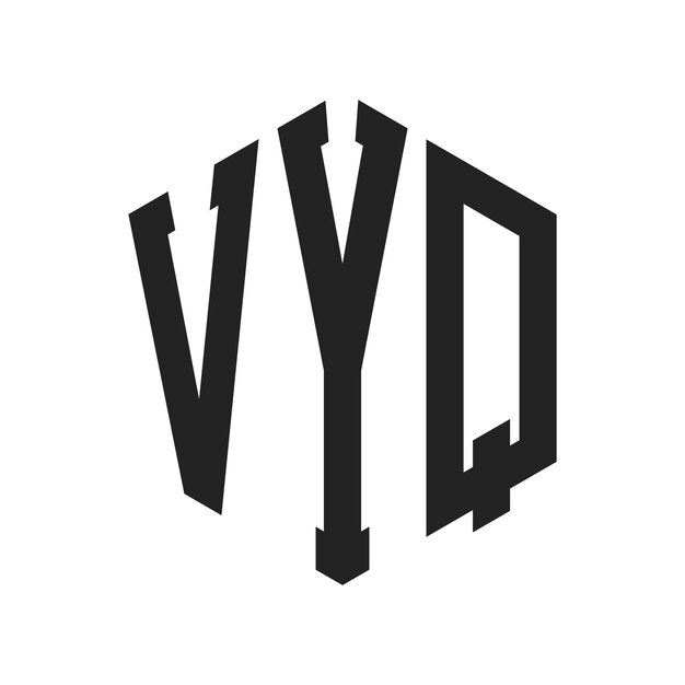 Diseño del logotipo VYQ Letra inicial VYQ Monograma Logotipo con forma de hexágono