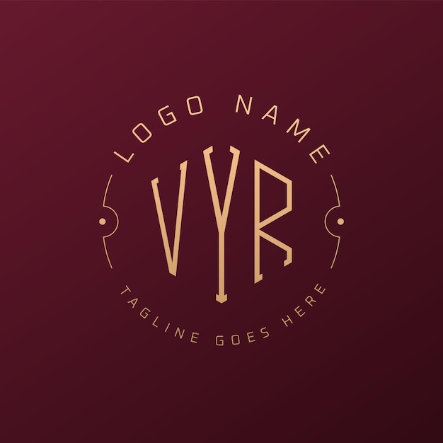 Diseño de logotipo VYR de lujo Letra elegante VYR Monograma Logotipo minimalista Poligono VYR Template de diseño de logotipo
