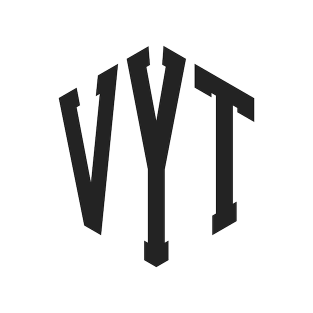 Diseño del logotipo de VYT Letra inicial VYT Monograma Logotipo con forma de hexágono