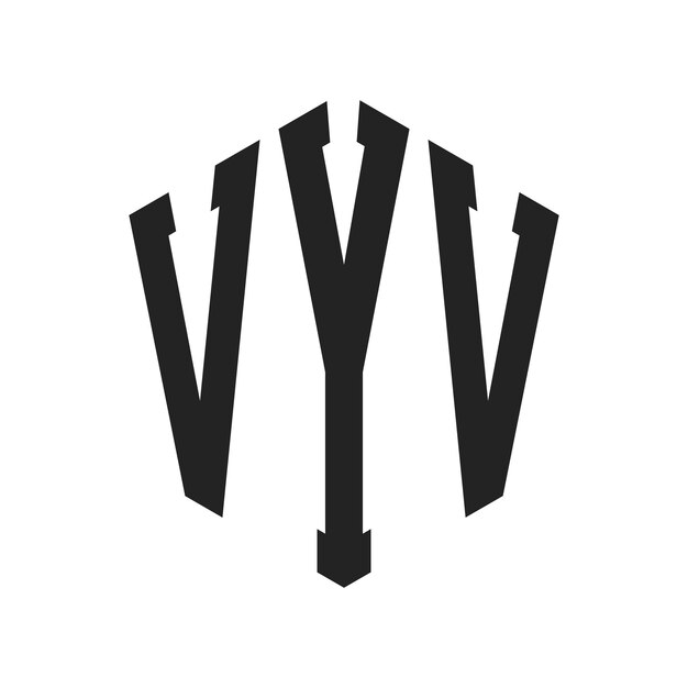 Diseño del logotipo VYV Letra inicial VYV Monograma Logotipo con forma de hexágono
