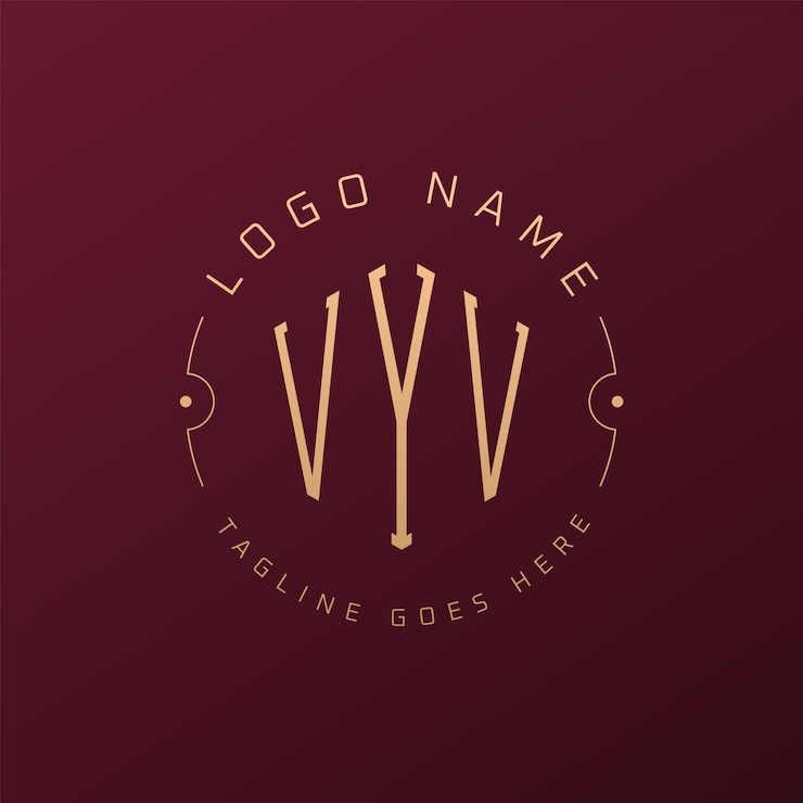 Vector diseño de logotipo vyv de lujo letra elegante vyv monograma logotipo minimalista poligono plantilla de diseño de logotipo vyv