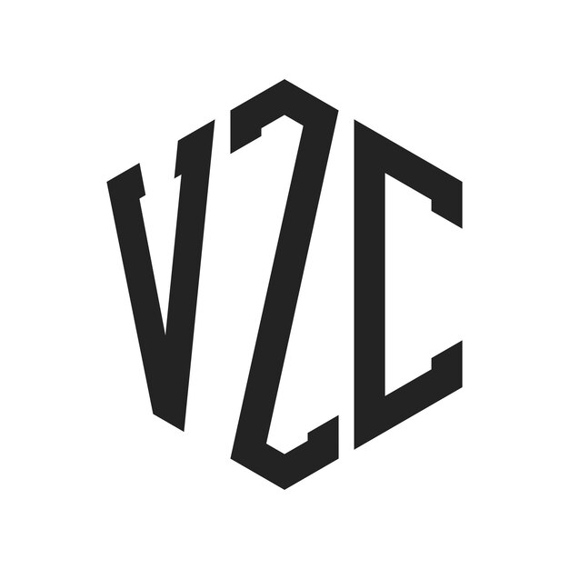 Diseño del logotipo de VZC Letra inicial VZC Monograma Logotipo con forma de hexágono