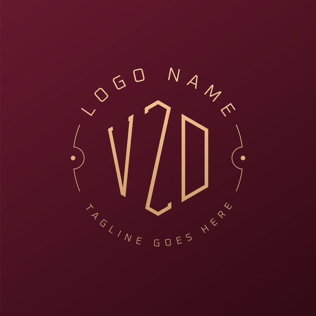 Diseño de logotipo VZD de lujo Letra elegante VZD Monograma Logotipo minimalista Poligono VZD Template de diseño de logotipo