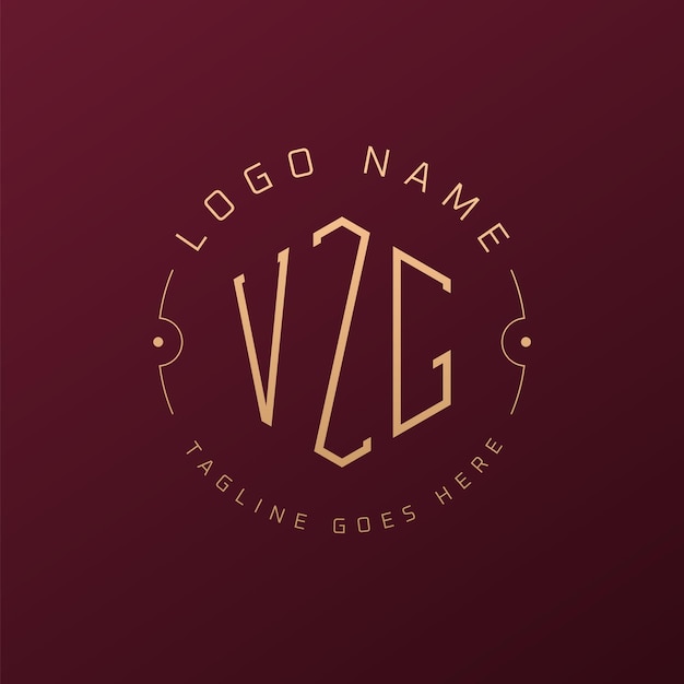 Diseño de logotipo VZG de lujo Letra elegante VZG Monograma Logotipo minimalista Poligono VZG Template de diseño de logotipo