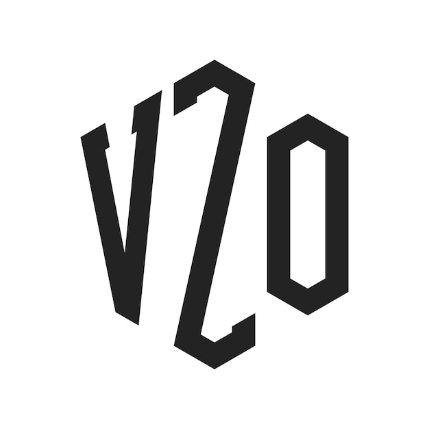 Diseño del logotipo de VZO Letra inicial VZO Monograma Logotipo con forma de hexágono