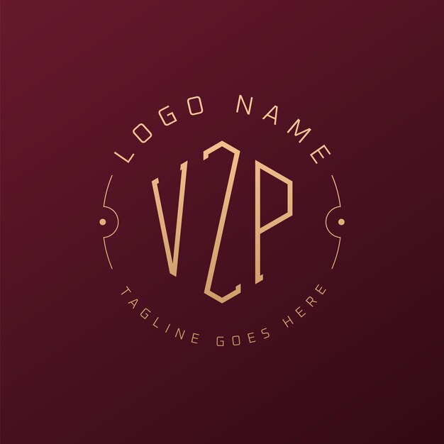 Diseño de logotipo VZP de lujo Letra elegante VZP Monograma Logotipo minimalista Poligono VZP Template de diseño de logotipo