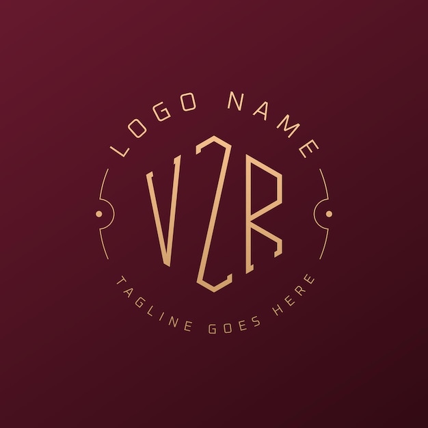 Diseño de logotipo VZR de lujo Letra elegante VZR Monograma Logotipo minimalista Poligono VZR Template de diseño de logotipo