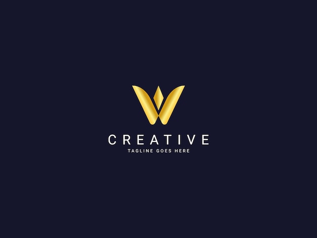 Diseño del logotipo de W Creative Golden