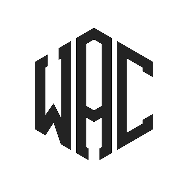 Diseño del logotipo de WAC Letra inicial Logotipo del monograma de WAC con forma de hexágono