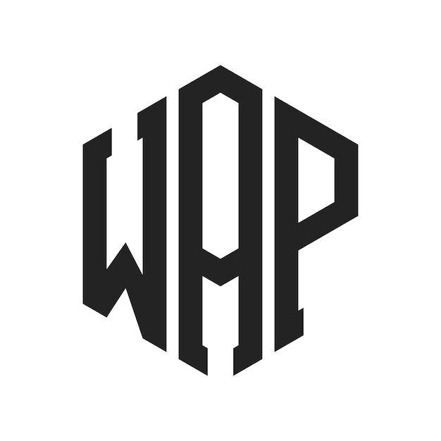 Diseño del logotipo WAP Letra inicial WAP Monograma Logotipo con forma de hexágono