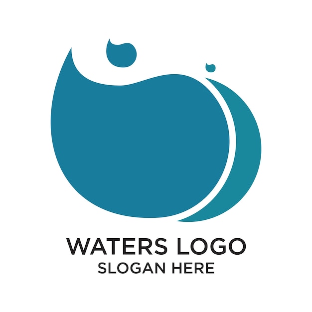 El diseño del logotipo de Waters es un concepto simple Premium Vector