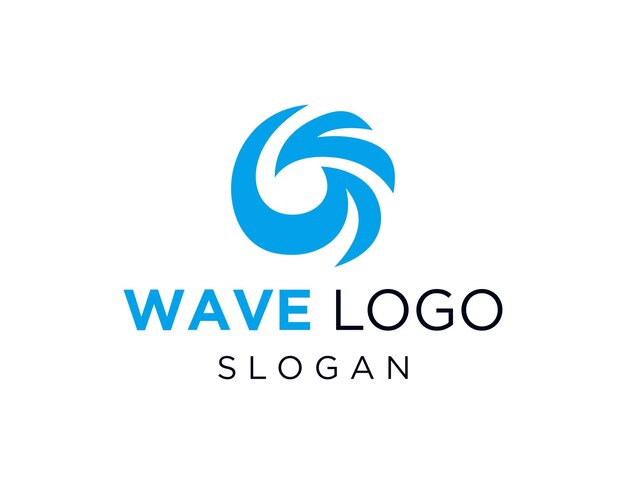 Vector diseño del logotipo de waves creado utilizando la aplicación corel draw 2018 con un fondo blanco