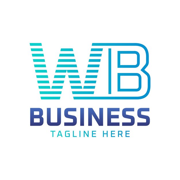 Diseño del logotipo WB Letra moderna elegante Logotipo WB para negocios