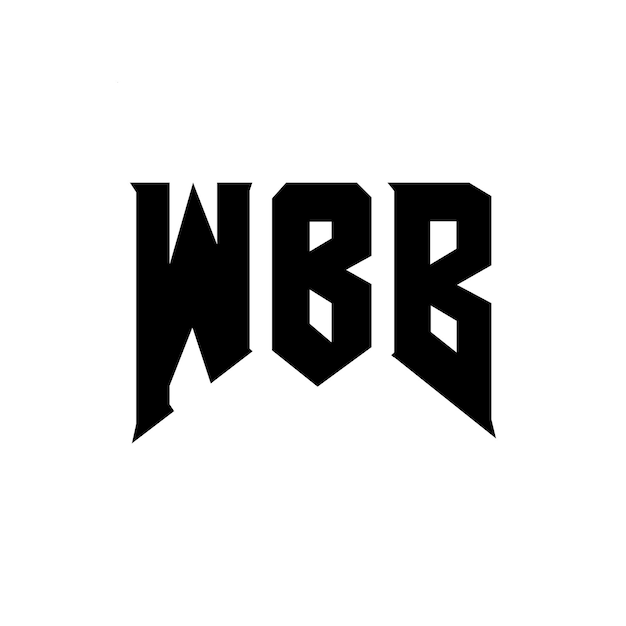 Diseño de logotipo de WBB: combinación de colores en blanco y negro WBB: diseño de logotipo WBB: icono WBB: alfabeto WBB: tipografía WBB