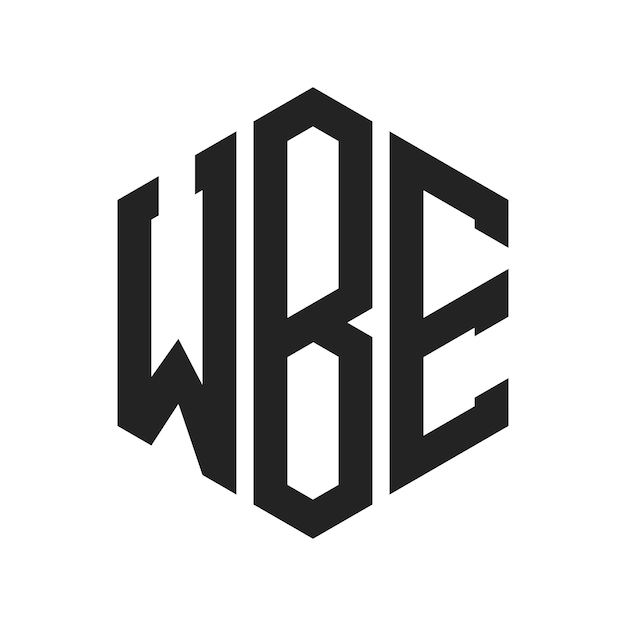 Diseño del logotipo de WBE Letra inicial WBE Monograma Logotipo con forma de hexágono