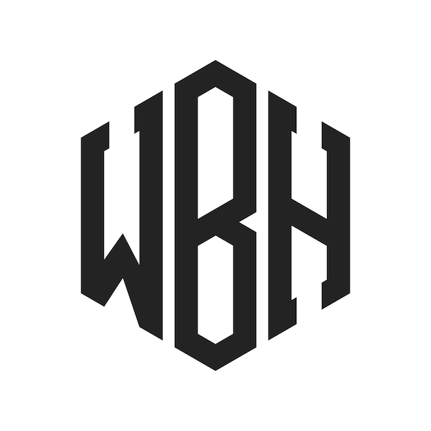 Diseño del logotipo de WBH Letra inicial WBH Monograma Logotipo con forma de hexágono