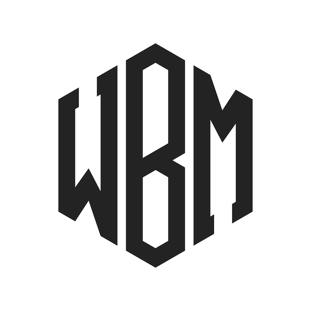 Diseño del logotipo de WBM Letra inicial WBM Monograma Logotipo con forma de hexágono