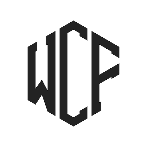 Diseño del logotipo de WCF Letra inicial Monograma de WCF Logotipo con forma de hexágono