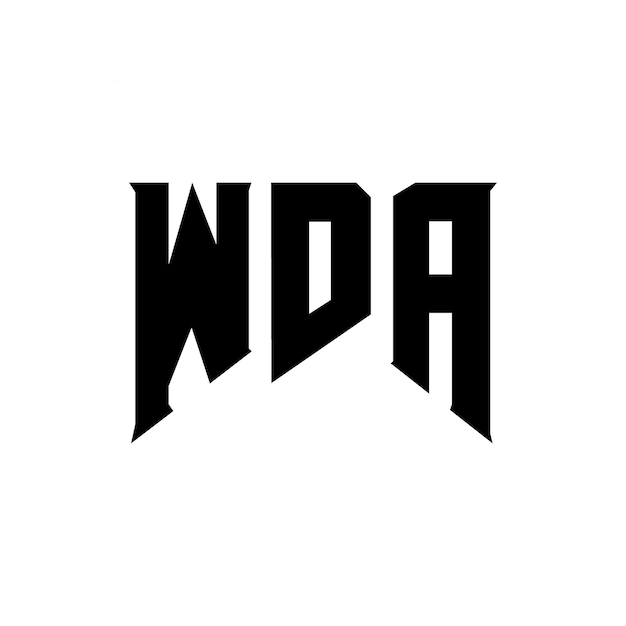 Diseño de logotipo de WDA para una empresa de tecnología WDA diseño de logotipo WDA combinación de colores blanco y negro WDA logo WDA vector WDA diseño WDA icono WDA alfabeto WDA tipografía diseño del logotipo