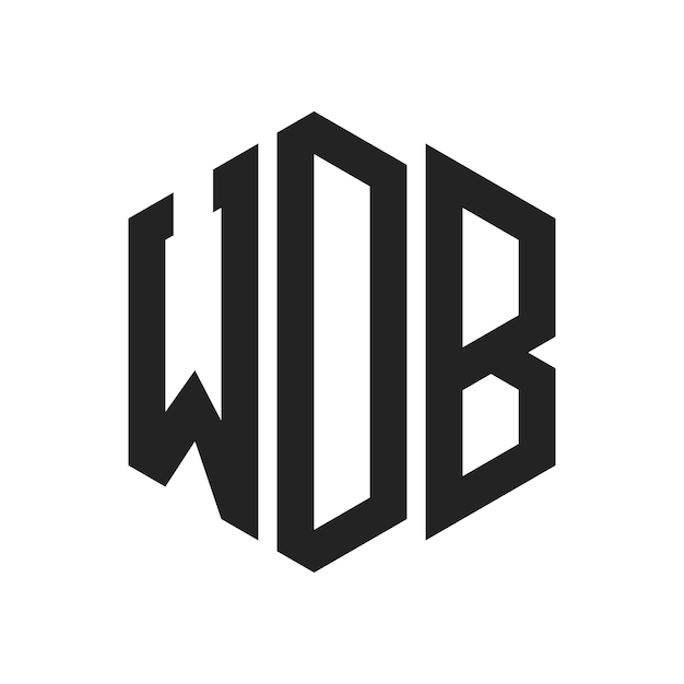 Diseño del logotipo WDB Letra inicial WDB Monograma Logotipo con forma de hexágono