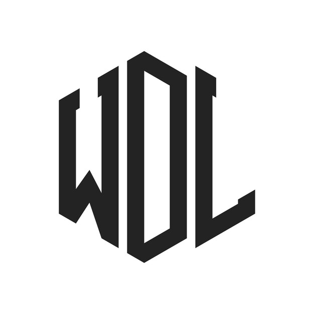 Diseño del logotipo de WDL Letra inicial WDL Monograma Logotipo con forma de hexágono