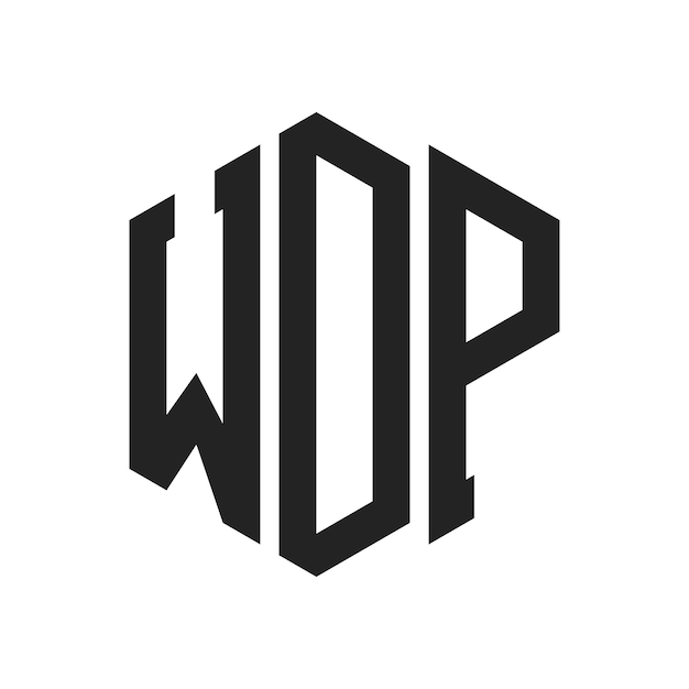 Diseño del logotipo de WDP Letra inicial Logotipo del monograma de WDP con forma de hexágono