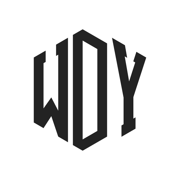 Diseño del logotipo WDY Letra inicial WDY Monograma Logotipo con forma de hexágono