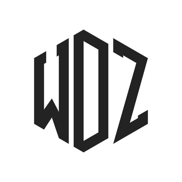 Diseño del logotipo WDZ Letra inicial WDZ Monograma Logotipo con forma de hexágono