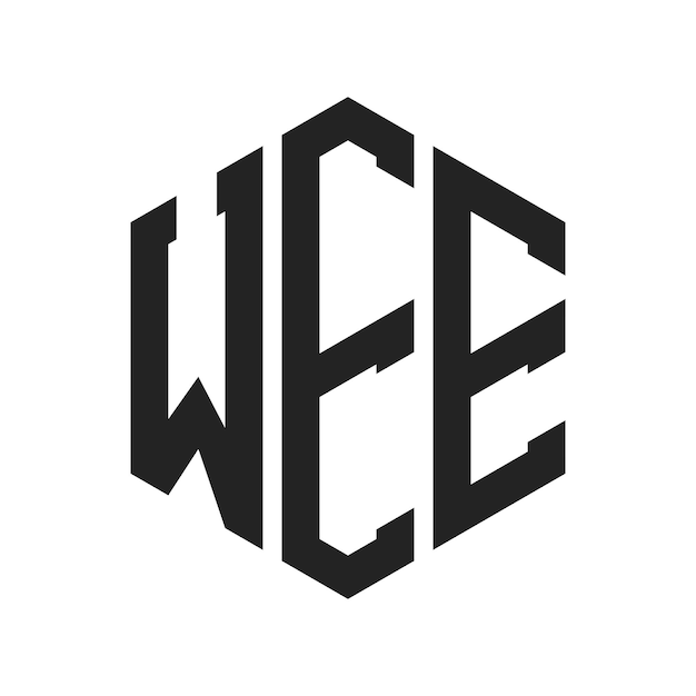 Diseño del logotipo WEE Letra inicial WEE Monograma Logotipo con forma de hexágono