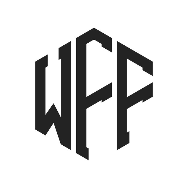 Diseño del logotipo de WFF Letra inicial Logotipo del monograma de WFF con forma de hexágono