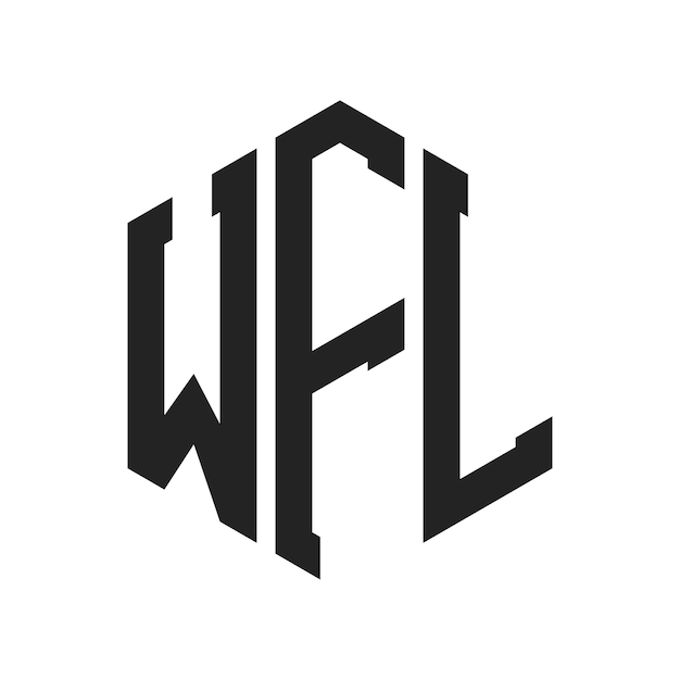 Diseño del logotipo de WFL Letra inicial WFL Monograma Logotipo con forma de hexágono